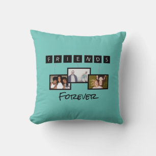Friendship day personalized template photo collage throw pillow