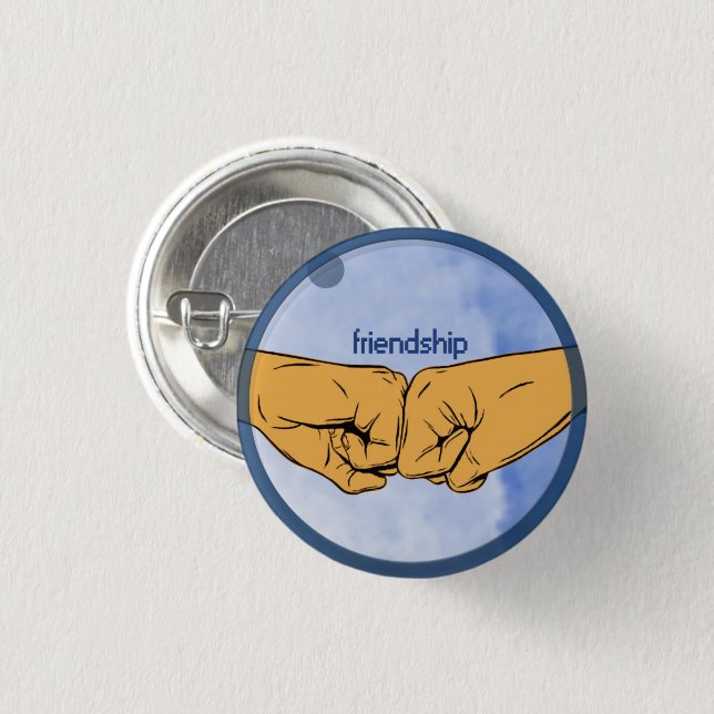 Friendship Fist Bump 1 Inch Round Button (Front & Back)