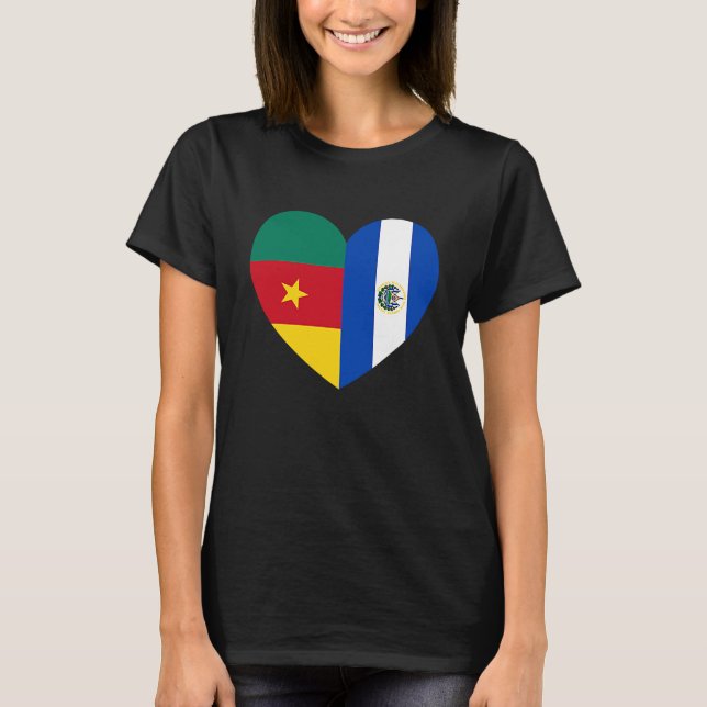 Friendship Forever El Salvador And Cameroon T-Shirt (Front)