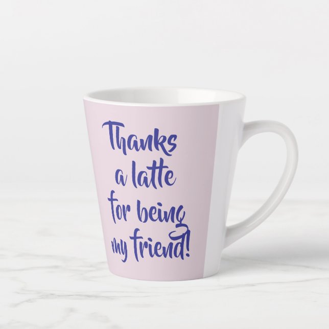 Friendship Gift, Colourful Hearts, Customizable  Latte Mug (Right)