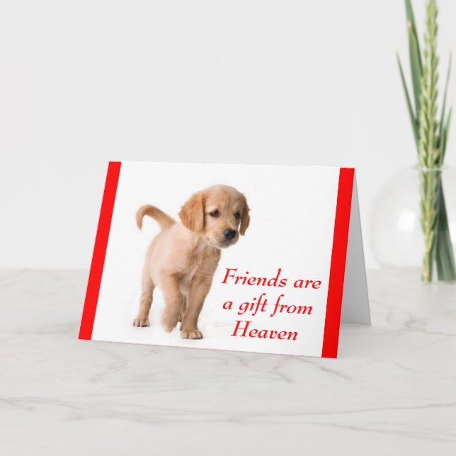 Friendship Golden Retriever Puppy Dog Card (Front)