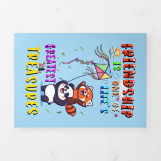 Friendship Greeting Is Life's Greatest Treasures Tri-Fold Announcement