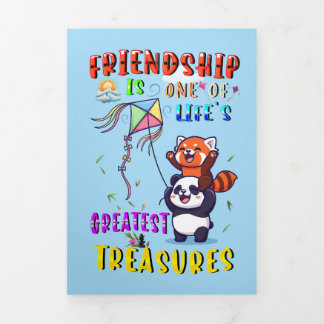 Friendship Greeting Is Life's Greatest Treasures Tri-Fold Announcement
