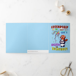 Friendship Greeting Is Life's Greatest Treasures Tri-Fold Holiday Card