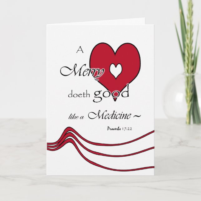 Friendship Heart Greeting Card, Proverbs 17:22 Holiday Card (Front)