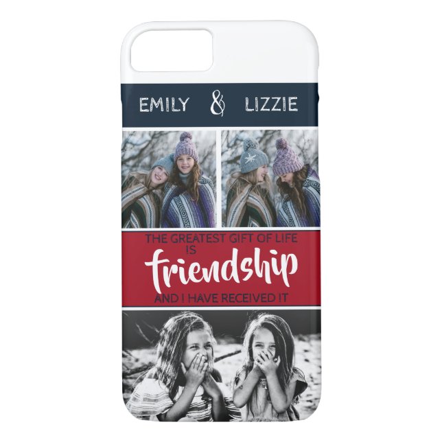 Friendship inspirational bff with names and photos Case-Mate iPhone case (Back)