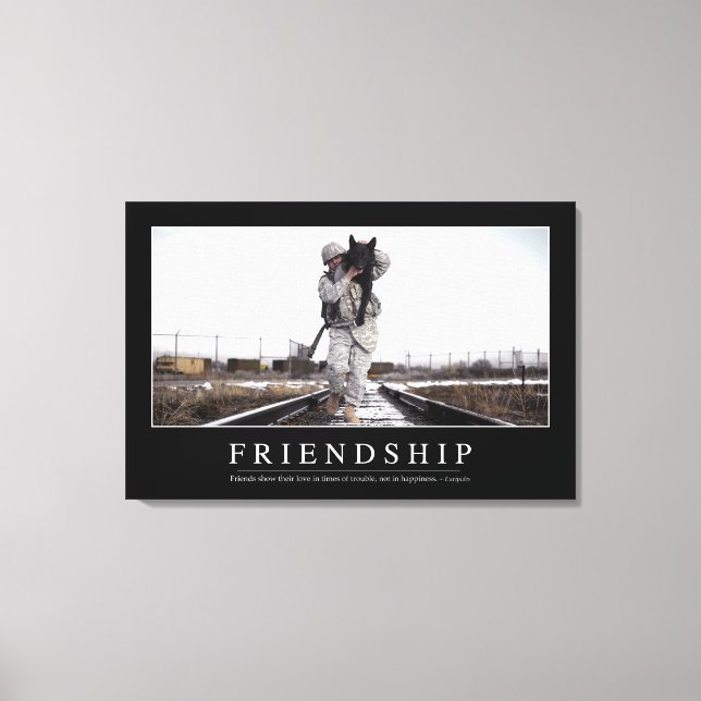 Friendship: Inspirational Quote Canvas Print (Front)