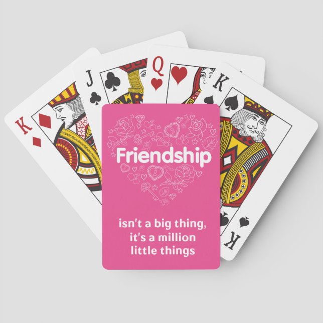 Friendship is a million things cute quote designed playing cards (Back)