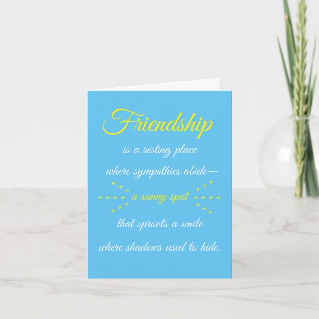 Friendship is a Resting Place Note Card (Front)