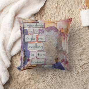 Friendship Is A Single Soul Art Throw Pillow