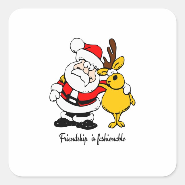 friendship is fashionable square sticker (Front)