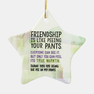 Friendship Is Like Peeing Your Pants Ceramic Ornament