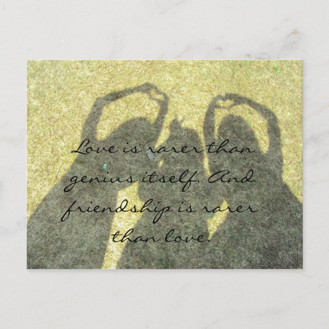 Friendship is Rare than Love Postcard (Front)