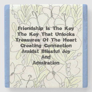 Friendship Is The Key  Stone Coaster
