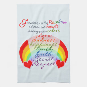 Friendship is the rainbow BFF Saying Design Kitchen Towel