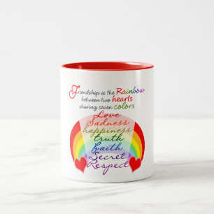 Friendship is the rainbow BFF Saying Design Two-Tone Coffee Mug
