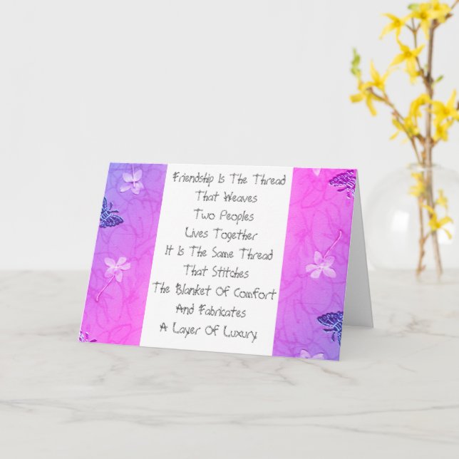 Friendship Is The Thread Card (Yellow Flower)