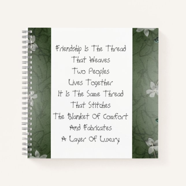 Friendship Is The Thread (Dark Version) Notebook (Front)