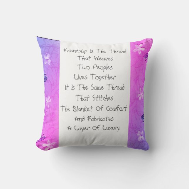 Friendship Is The Thread Throw Pillow (Front)