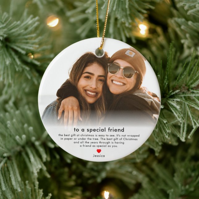 Friendship Keepsake Best Friend Christmas Ceramic Ornament (Tree)