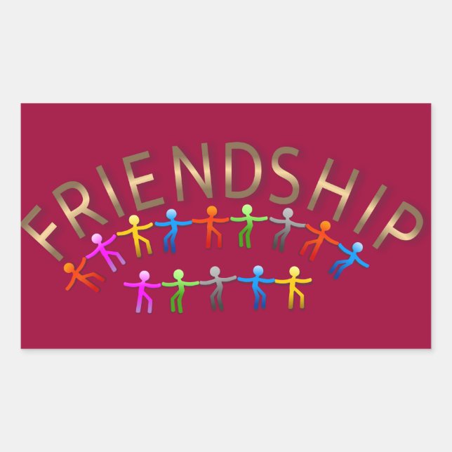 Friendship, Kids Holding Hands Design Sticker (Front)