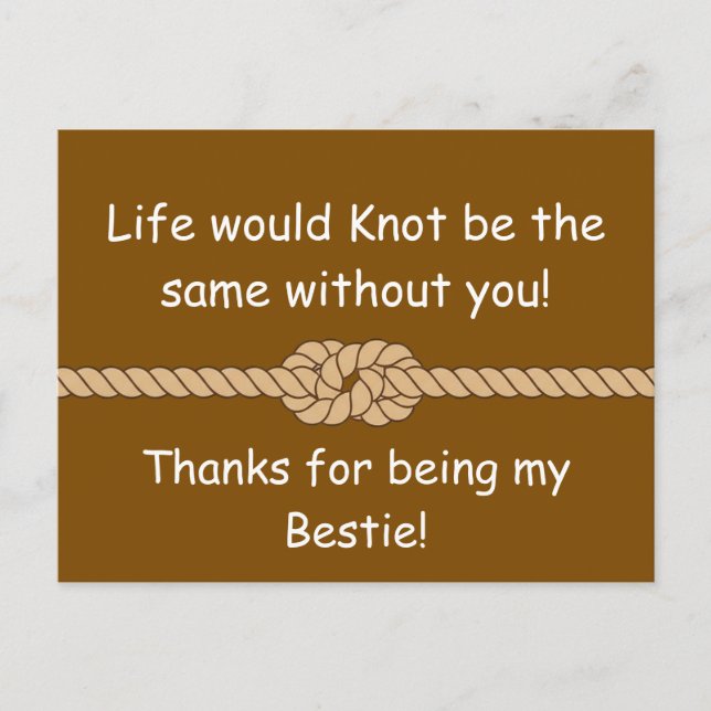 Friendship Knot Bestie Appreciation Art Postcard (Front)