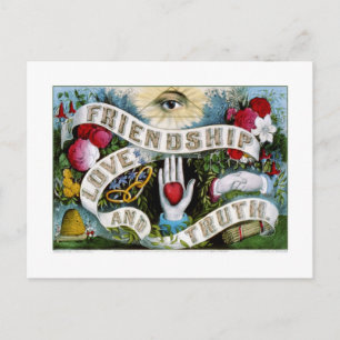 Friendship, love and truth (1874) postcard
