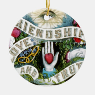 Friendship, Love, and Truth Ceramic Ornament