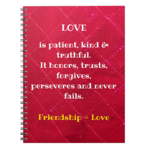 Friendship = Love Spiral Notebook
