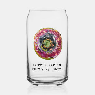 Friendship Mantra with Prayer Portal Can Glass