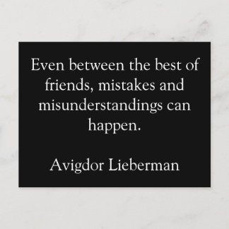 Friendship, mistakes, postcards