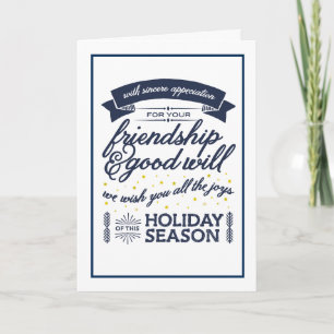 Friendship Navy Holiday Card
