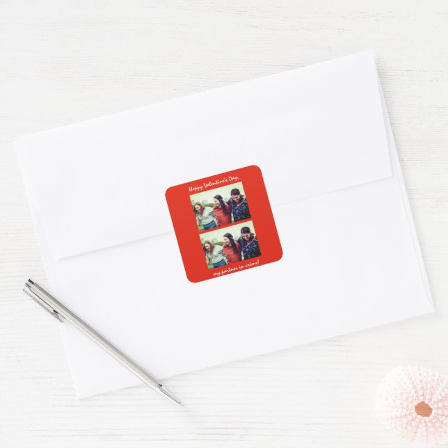 Friendship Partner in Crime Funny Valentines day Square Sticker (Envelope)