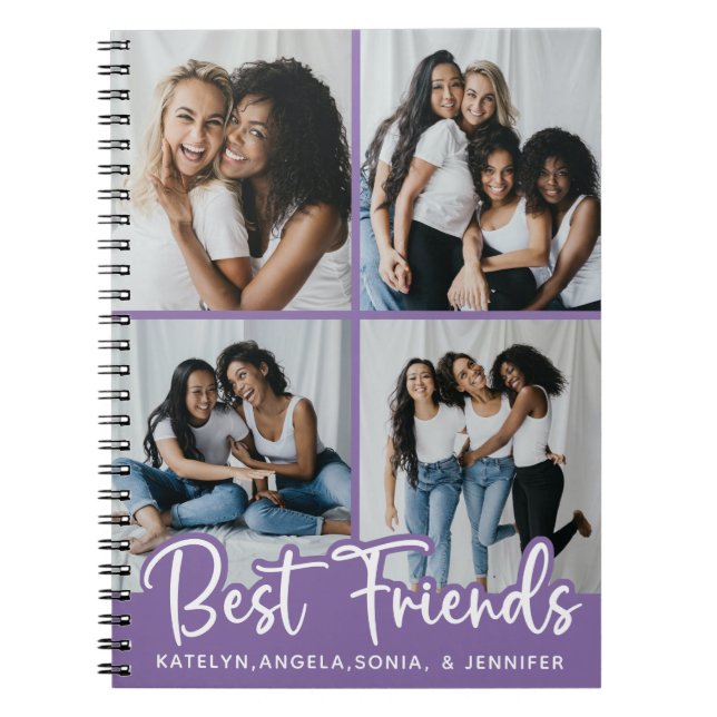 Friendship Personalized Photo Collage Best Friends Notebook (Front)
