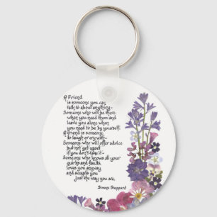 Friendship poem keychain