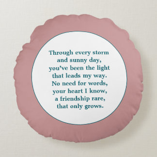 Friendship Poem Round Pillow
