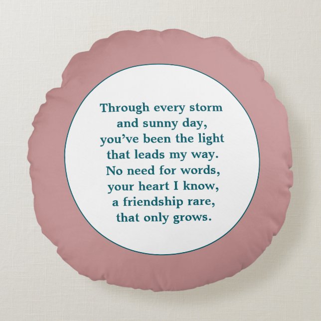 Friendship Poem Round Pillow (Front)