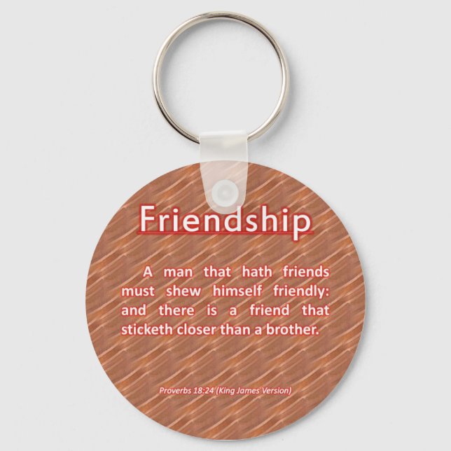 Friendship Proverbs 18:24 Keychain (Front)