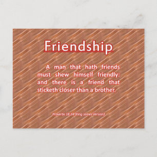 Friendship Proverbs 18:24 Postcard
