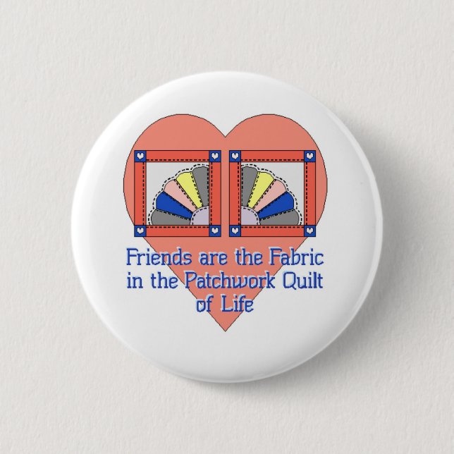 Friendship Quilt Pattern 2 Inch Round Button (Front)