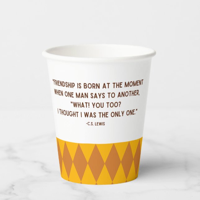 Friendship Quote Paper Cups | Friendsgiving (Front)