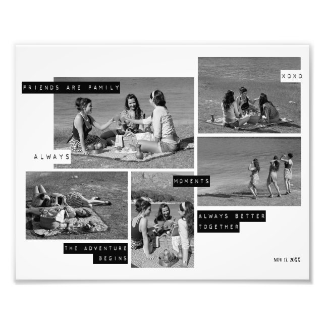 Friendship Quotes 5 Photo Grid Collage Modern (Front)