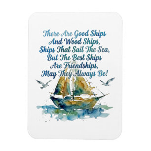 Friendship Sailboat Watercolor Nautical Blessing Magnet