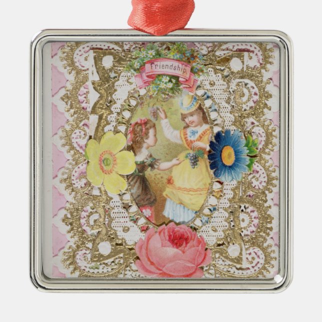 Friendship, Valentine card, c.1870 (colour litho o Metal Ornament (Front)