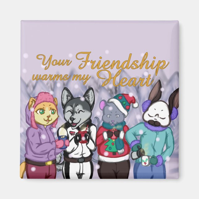 Friendship Warms the Heart Magnet (Front)