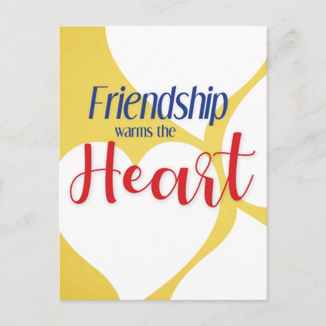 'Friendship warms the Heart' postcard (Front)