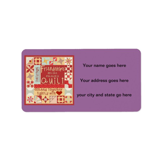 Friendships are like quilts customizable labels (Front)