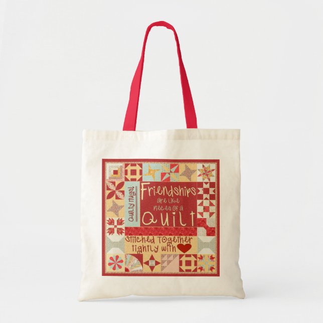 Friendships are like Quilts Tote Bags (Front)