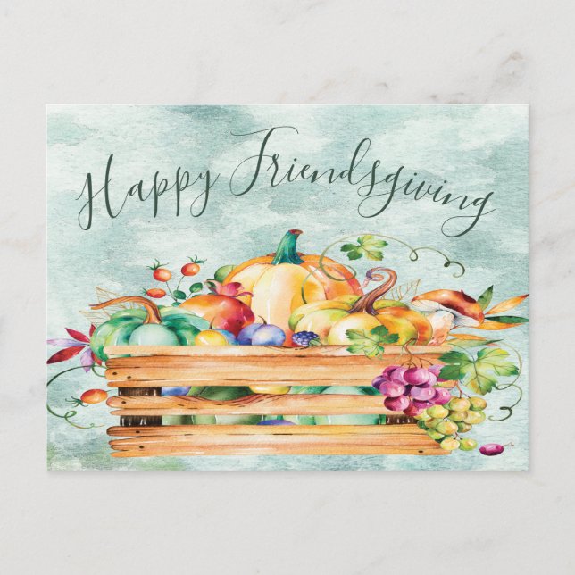 Friendsiving Thanksgiving Thinking of You Postcard (Front)