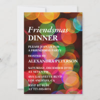 Friendsmas invitations Dinner Confetti Sparkle